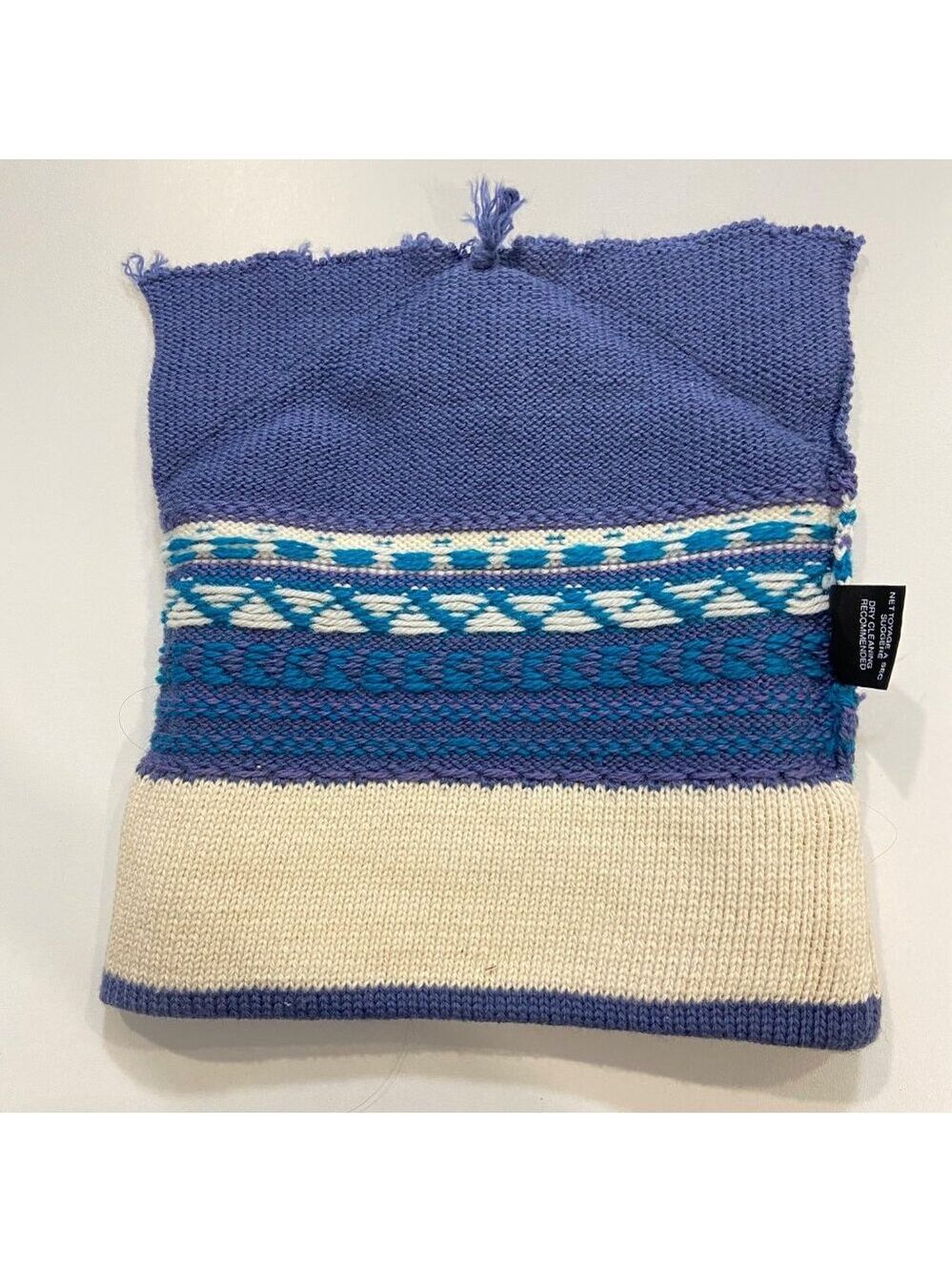 Orage 100%Wool Beanie Slouchy Tassel Fair Isle Knit Streetwear unisex Winter Hat - Picture 10 of 14